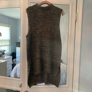 Knit mock neck sleeveless tunic